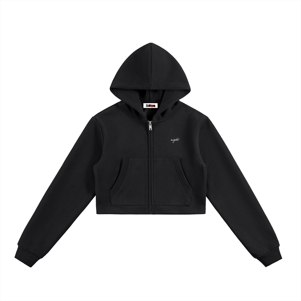 WOMEN CROPPED ZIP-UP HOODIE 001