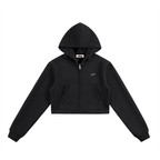 WOMEN CROPPED ZIP-UP HOODIE 001