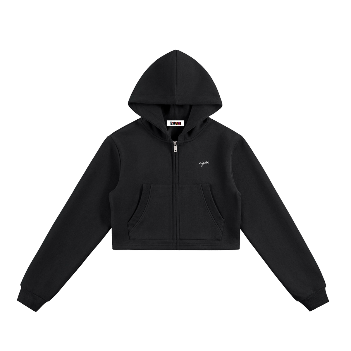 WOMEN CROPPED ZIP-UP HOODIE 001