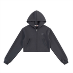 WOMEN CROPPED ZIP-UP HOODIE 001